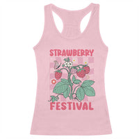 Strawberry Festival Racerback Tank Top Fruit Lover Botanical Retro Groovy