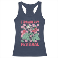 Strawberry Festival Racerback Tank Top Fruit Lover Botanical Retro Groovy