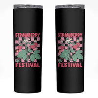 Strawberry Festival Skinny Tumbler Fruit Lover Botanical Retro Groovy