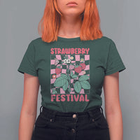 Strawberry Festival T Shirt For Women Fruit Lover Botanical Retro Groovy