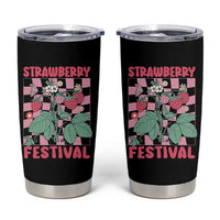 Strawberry Festival Tumbler Cup Fruit Lover Botanical Retro Groovy