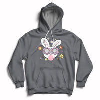 Retro Cute Easter Bunny Head Glasses Bubblegum Easter Day Hoodie - Wonder Print Shop