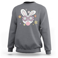 Retro Cute Easter Bunny Head Glasses Bubblegum Easter Day Sweatshirt - Wonder Print Shop