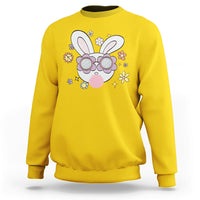 Retro Cute Easter Bunny Head Glasses Bubblegum Easter Day Sweatshirt - Wonder Print Shop