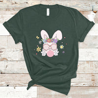 Cute Easter Bunny Head Glasses Bubblegum Flower Easter Day T-Shirt - Wonder Print Shop