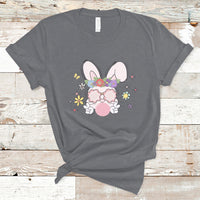 Cute Easter Bunny Head Glasses Bubblegum Flower Easter Day T-Shirt - Wonder Print Shop
