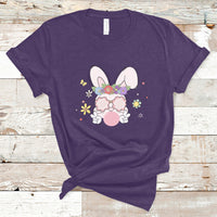 Cute Easter Bunny Head Glasses Bubblegum Flower Easter Day T-Shirt - Wonder Print Shop