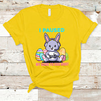 I Paused My Game To Egg Hunt Funny Easter Gamer Boys Kids T-Shirt - Wonder Print Shop
