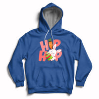 Royal blue hoodie with front Easter bunny graphic and kangaroo pocket