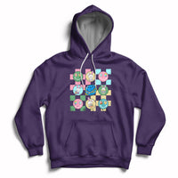 Retro Happy Easter Cute Easter Bunny Easter Eggs Hunting Hoodie - Wonder Print Shop