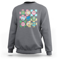 Retro Happy Easter Cute Easter Bunny Easter Eggs Hunting Sweatshirt - Wonder Print Shop