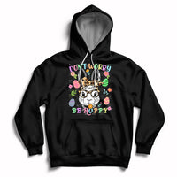 Don't Worry Be Hoppy Rabbit Cute Easter Bunny Head Retro Hoodie - Wonder Print Shop