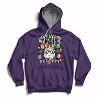 Don't Worry Be Hoppy Rabbit Cute Easter Bunny Head Retro Hoodie - Wonder Print Shop