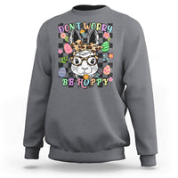 Don't Worry Be Hoppy Rabbit Cute Easter Bunny Head Retro Sweatshirt - Wonder Print Shop