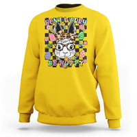 Don't Worry Be Hoppy Rabbit Cute Easter Bunny Head Retro Sweatshirt - Wonder Print Shop
