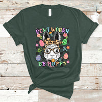 Don't Worry Be Hoppy Rabbit Cute Easter Bunny Head Retro T-Shirt - Wonder Print Shop