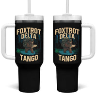 Foxtrots Deltas Tangos Funny Bear Resist Tumbler With Handle Protect Our National Parks