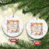 Foxtrots Deltas Tangos Boho Floral Ceramic Ornament Funny Offensive - Wonder Print Shop