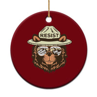 Resist Bear Retro Vintage Ceramic Ornament - Wonder Print Shop