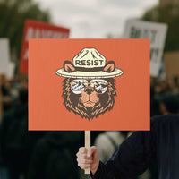 Resist Bear Retro Vintage Protest Sign - Wonder Print Shop