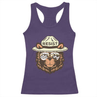 Resist Bear Retro Vintage Racerback Tank Top