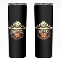 Resist Bear Retro Vintage Skinny Tumbler