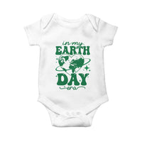 In My Earth Day Era Baby Onesie Cute Groovy Planet Heart