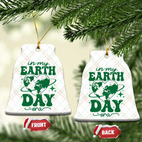 In My Earth Day Era Ceramic Ornament Cute Groovy Planet Heart - Wonder Print Shop