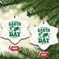In My Earth Day Era Ceramic Ornament Cute Groovy Planet Heart - Wonder Print Shop