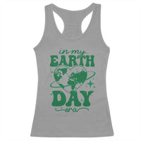 In My Earth Day Era Racerback Tank Top Cute Groovy Planet Heart