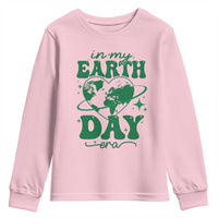 In My Earth Day Era Youth Sweatshirt Cute Groovy Planet Heart