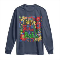 Autism Acceptance Long Sleeve Shirt I Believe In A Spectrum Of Possibilities Retro Boho