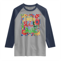 Autism Acceptance Raglan Shirt I Believe In A Spectrum Of Possibilities Retro Boho
