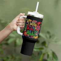 Autism Acceptance Tumbler With Handle I Believe In A Spectrum Of Possibilities Retro Boho