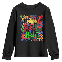 Autism Acceptance Youth Sweatshirt I Believe In A Spectrum Of Possibilities Retro Boho