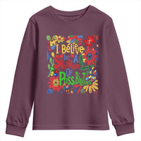 Autism Acceptance Youth Sweatshirt I Believe In A Spectrum Of Possibilities Retro Boho