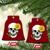 Autism Skull Sunflower Ceramic Ornament Support Autistic Puzzle Pieces Heart - Wonder Print Shop