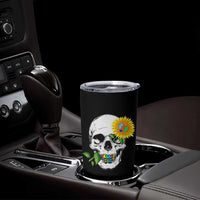Autism Skull Sunflower Tumbler Cup Support Autistic Puzzle Pieces Heart
