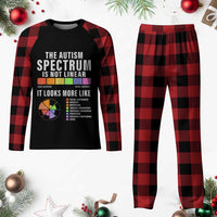 Autism Acceptance Plaid Pajama Set The Autism Spectrum Is Not Linear - Wonder Print Shop