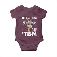 Funny Autism Giraffe Baby Onesie Rizz Em With The Tism