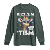 Funny Autism Giraffe Long Sleeve Shirt Rizz Em With The Tism