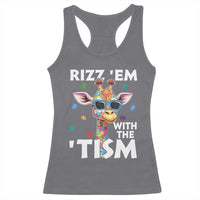 Funny Autism Giraffe Racerback Tank Top Rizz Em With The Tism