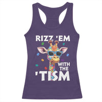 Funny Autism Giraffe Racerback Tank Top Rizz Em With The Tism