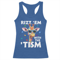 Funny Autism Giraffe Racerback Tank Top Rizz Em With The Tism