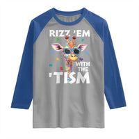 Funny Autism Giraffe Raglan Shirt Rizz Em With The Tism