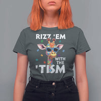 Funny Autism Giraffe T Shirt For Women Rizz Em With The Tism