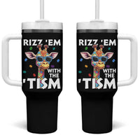 Funny Autism Giraffe Tumbler With Handle Rizz Em With The Tism