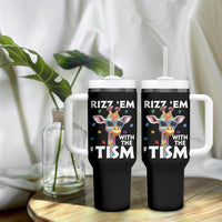 Funny Autism Giraffe Tumbler With Handle Rizz Em With The Tism