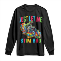 Autistic Dino Rex Driving Monster Truck Long Sleeve Shirt Autism Is My Superpower