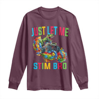 Autistic Dino Rex Driving Monster Truck Long Sleeve Shirt Autism Is My Superpower